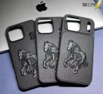 Embroidered Horse iPhone Case (Black Edition)