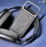 Luxury Leather & Metal Hybrid iPhone Case (Black)
